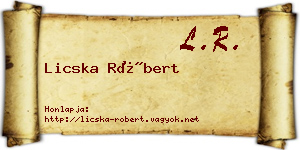 Licska Róbert névjegykártya