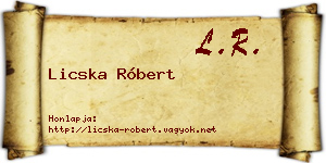 Licska Róbert névjegykártya