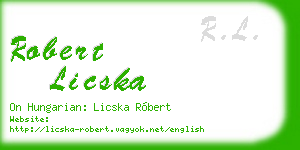 robert licska business card